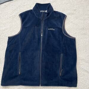 Eddie Bauer Men’s Soft Fleece Zip Up Vest Navy 2XL